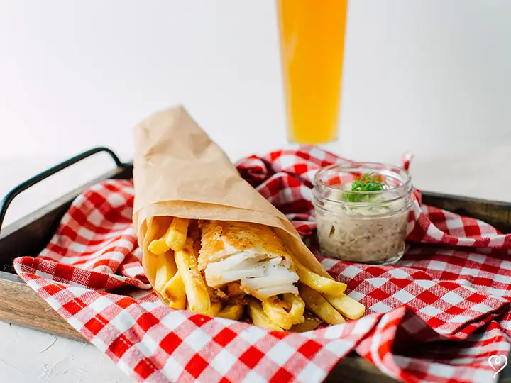 Cod Fish N Chips with Tangy Tartar Sauce