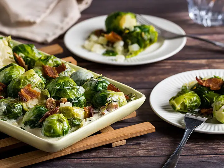 Holiday Roasted Bacon Brussels Sprouts