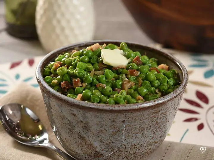 Buttery Peas with Bacon