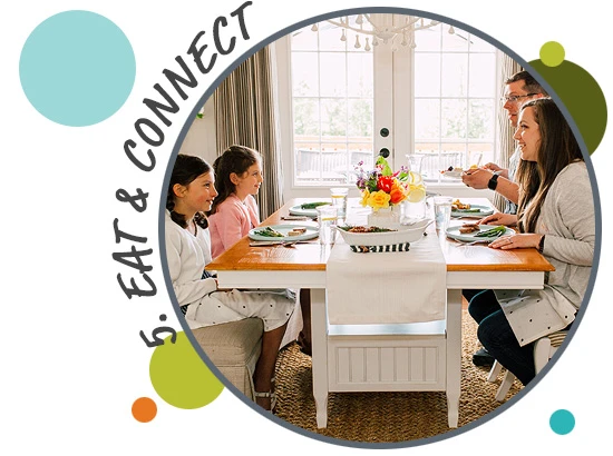 eat and connect together