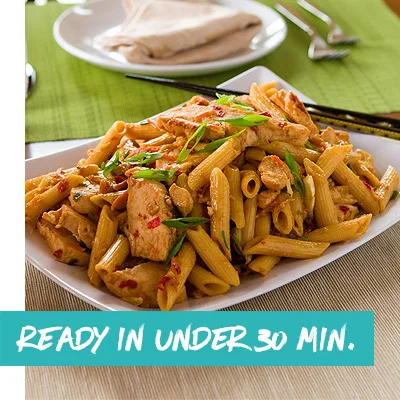 Penne with Chicken and Peanut Sauce