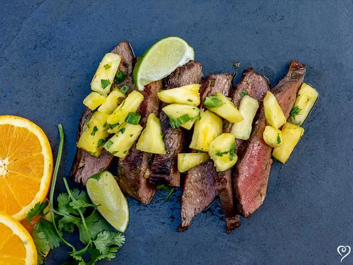 Grilled Mojo Steak with Pineapple Salsa
