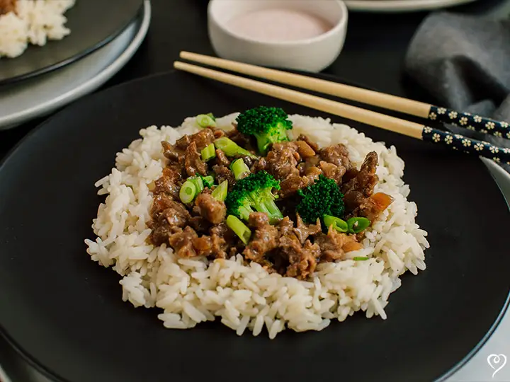 Mongolian Beef & Broccoli with White Rice