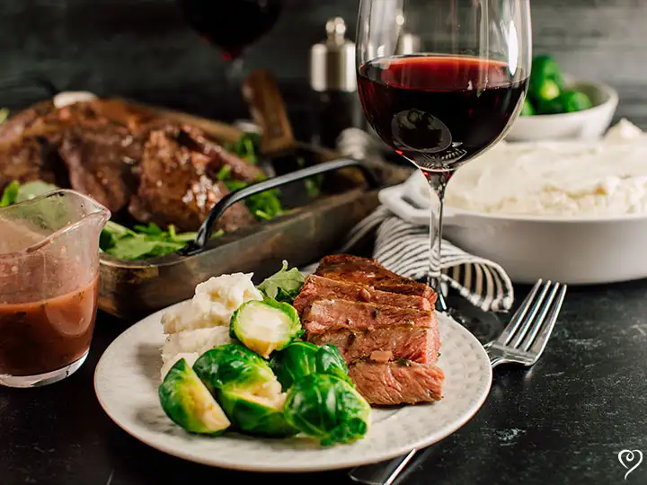 Seared Steaks with Red Wine Sauce