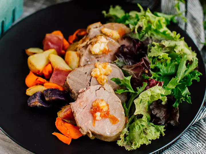 Pork Tenderloin with Apricot Butter and Roasted Potatoes