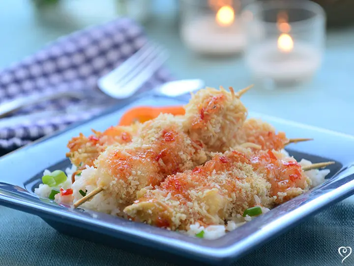 Coconut Shrimp with Tropical Chili Sauce & Fried Rice