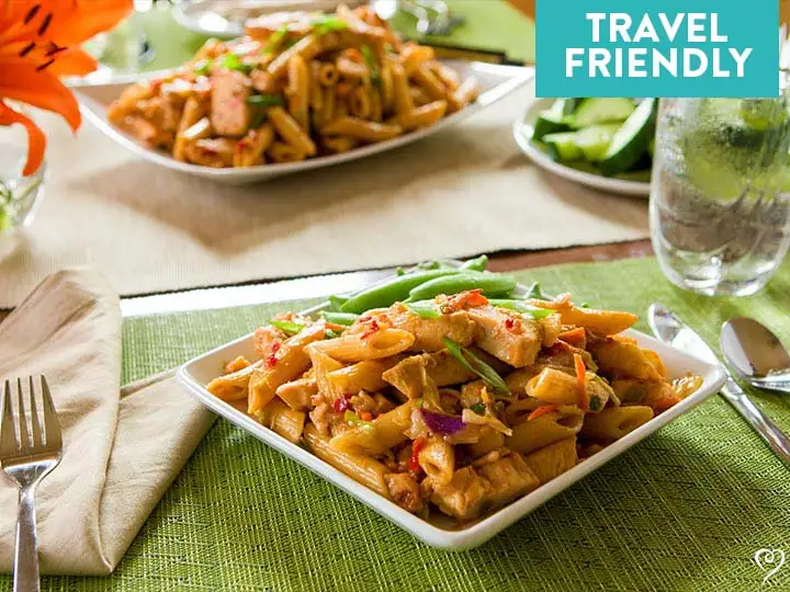 Penne with Chicken and Peanut Sauce