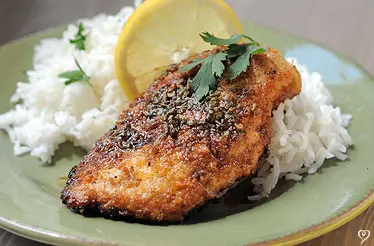 Chicken with Lemon Herb Sauce and Rice