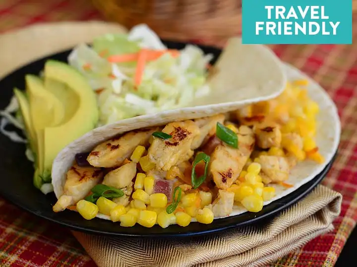 Chicken Soft Tacos with Key Lime Corn