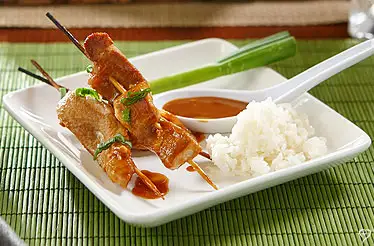Asian Pork Satay with Jasmine Rice